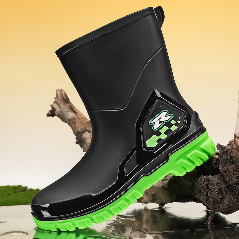 Fishing Boots - Men's high-top casual rain boots waterproof