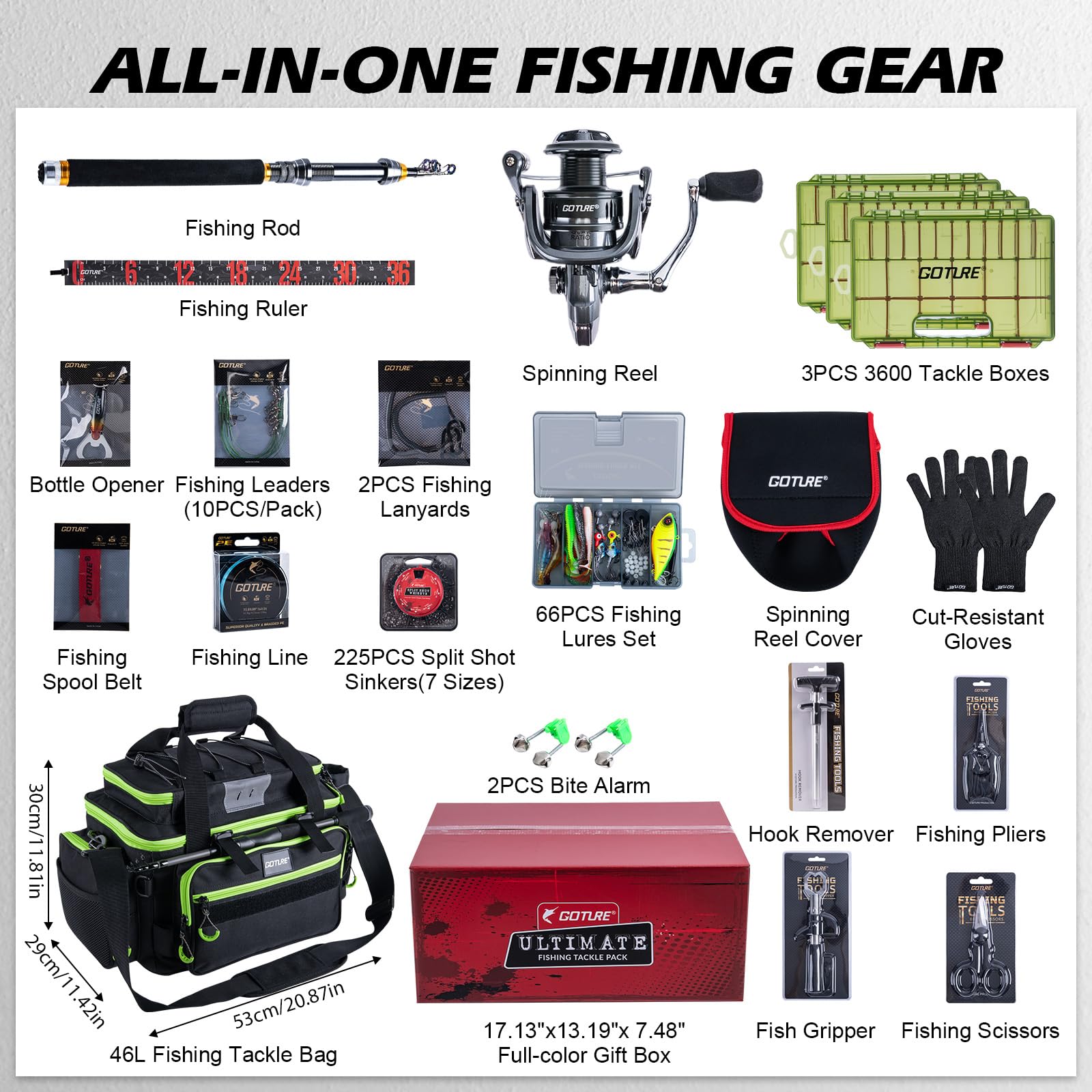 Goture Portable Travel Fishing - Fishing Bag Waterproof 评论和价格