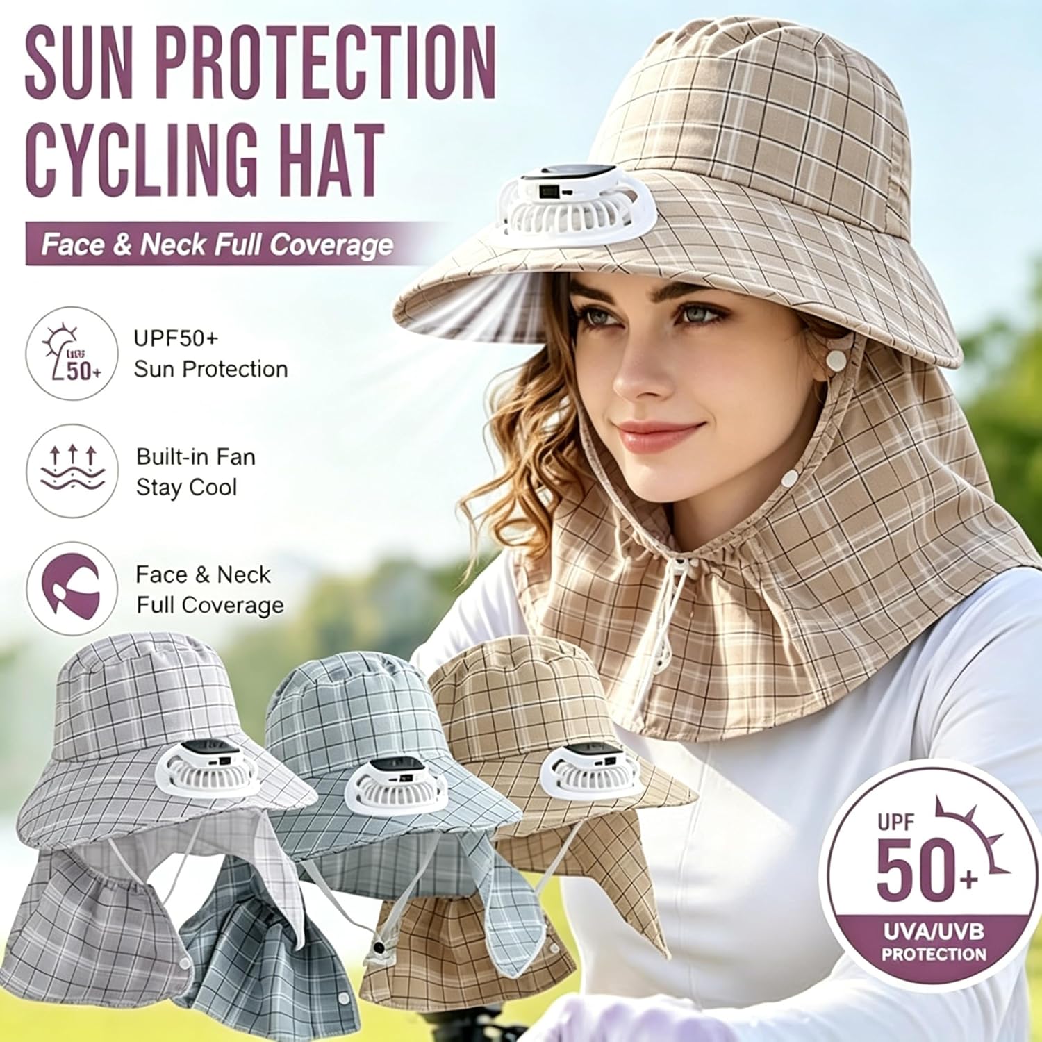 1PC Solar Power Neck Guard Fan - Fishing Hat 评论和价格