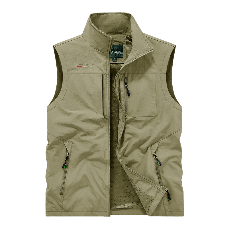Men's Stand Collar Outdoor Ves - Fishing Vest 评论和价格