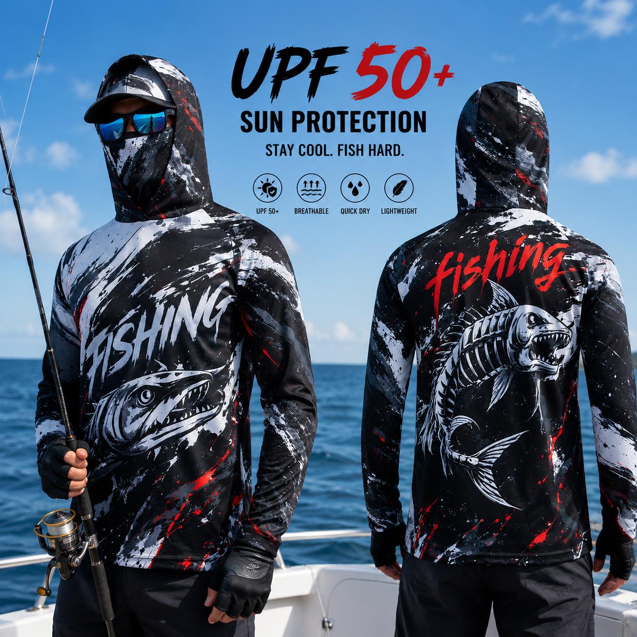 Quick Dry Breathable Men Fishi - Fishing Hoodie 评论和价格