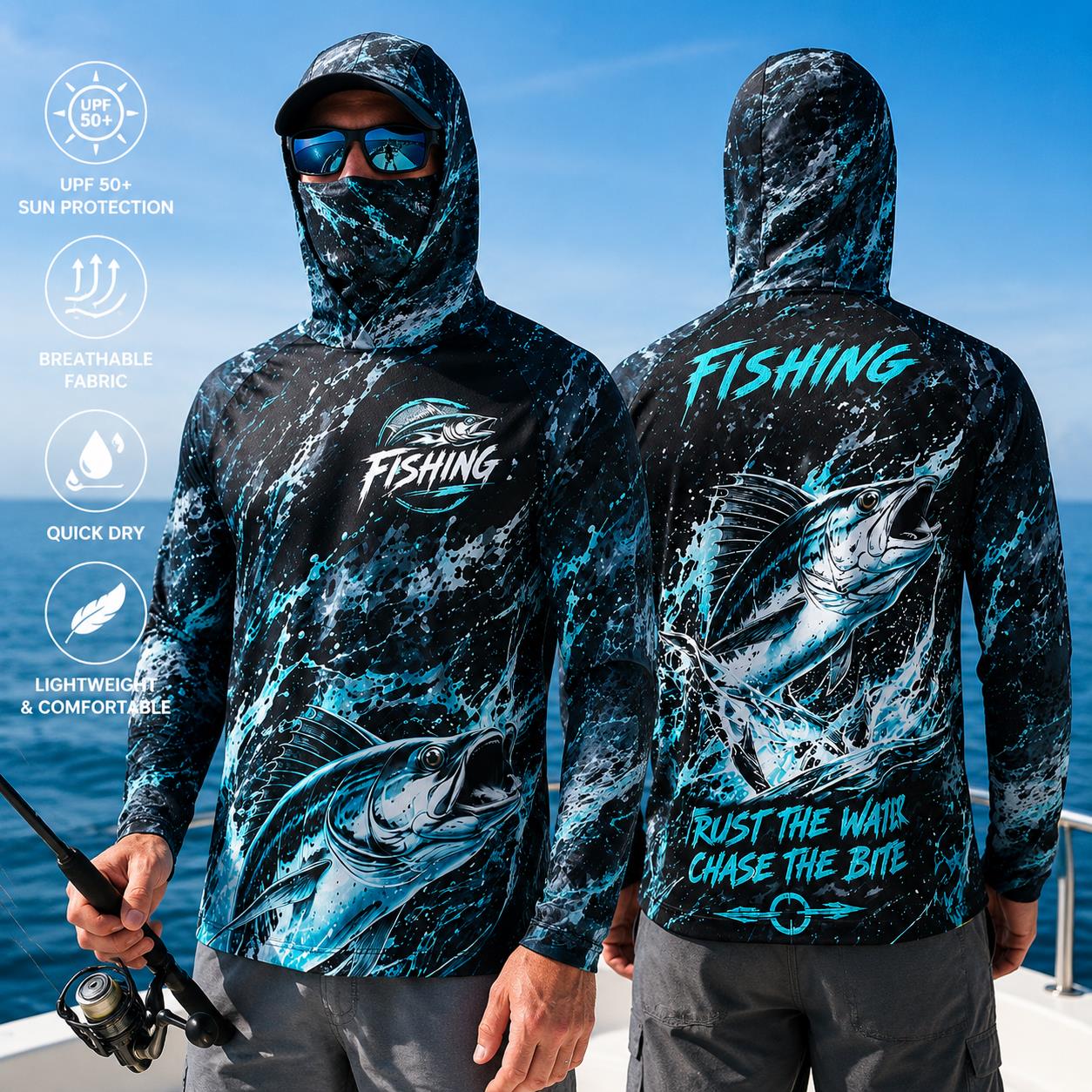Quick Dry Breathable Men Fishi - Fishing Hoodie 评论和价格